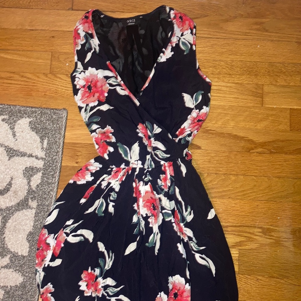 Black floral summer maxi